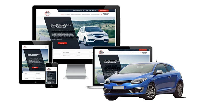 ankauf mobil Ankaufseite mobil – Autoankauf Greiz mit rotem PKW
